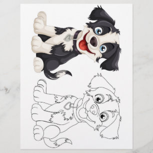 Cute Cartoon dog colouring page