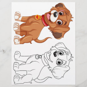 Cute Cartoon dog colouring page