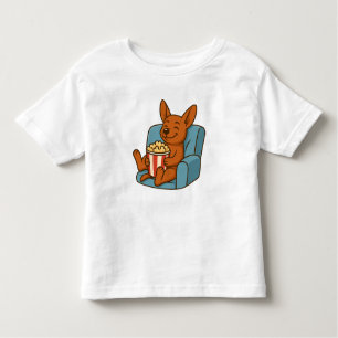 Cute Cartoon Dog Eating Popcorn Kids' T-Shirt