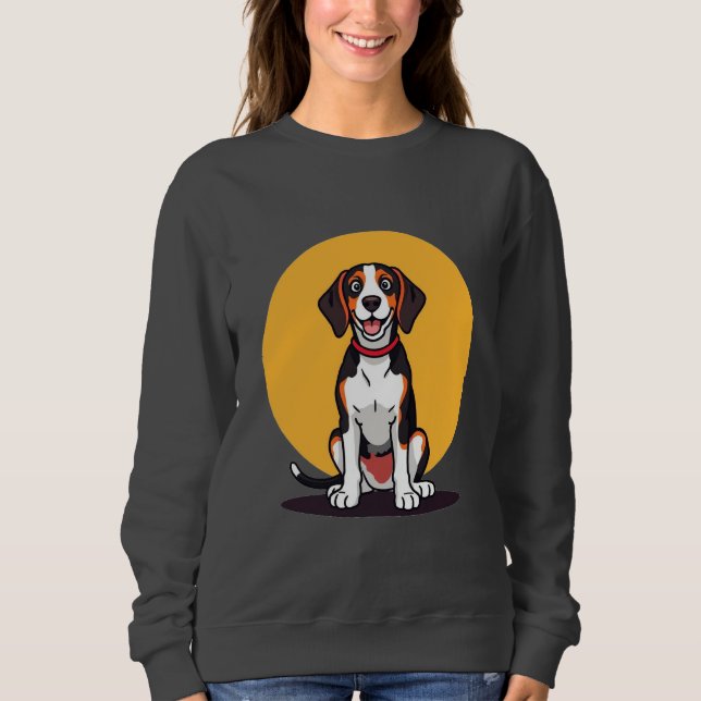 Cute Cartoon Dog Illustration Sweatshirt (Front)