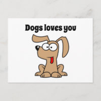 Cute Cartoon Dog Loves You