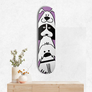 Cute Cartoon Dog Minimalist Pet Design Skateboard