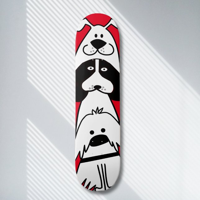 Cute Cartoon Dog Minimalist Pet Design Skateboard (Creator Uploaded)