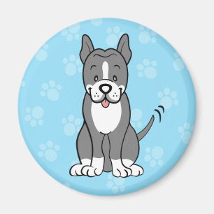 Cute Cartoon Dog Pitbull Magnet