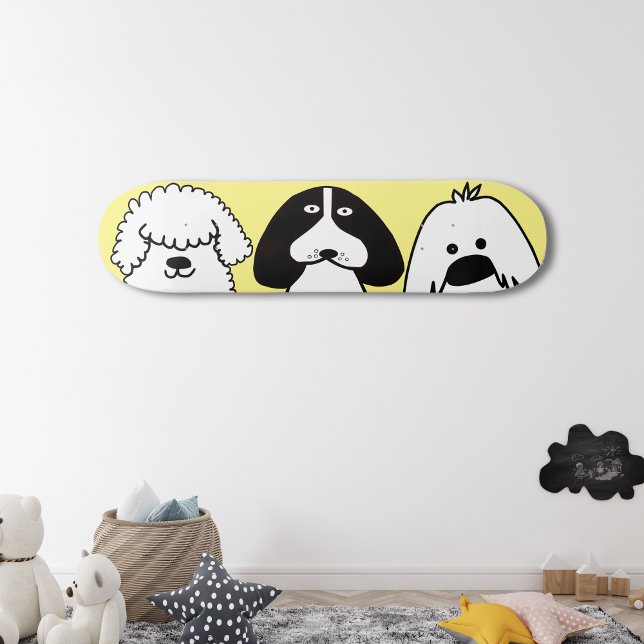 Cute Cartoon Dog Playful Pet Design Skateboard (Creator Uploaded)