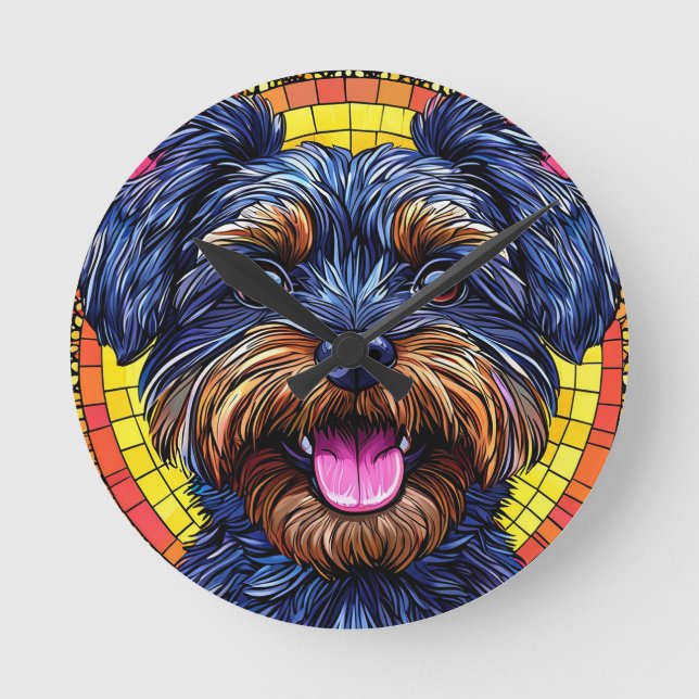 Cute cartoon Dog Round Clock (Front)