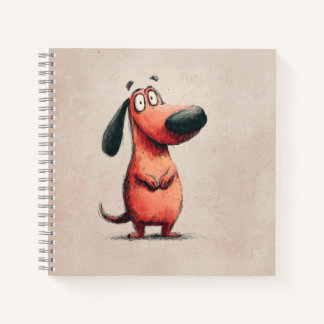 Cute Cartoon Dog Sketch Illustration Notebook