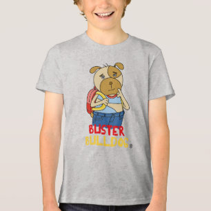 Cute Cartoon Dog Smiling Puppy Boys and Girls Tri-Blend Shirt
