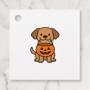 Cute Cartoon Dog Trick-or-Treating Classic T-Shirt Favour Tags