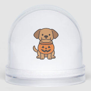 Cute Cartoon Dog Trick-or-Treating Classic T-Shirt Snowglobe