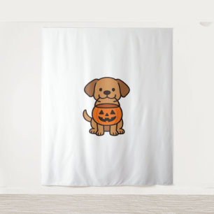 Cute Cartoon Dog Trick-or-Treating Classic T-Shirt Tapestry