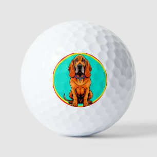 Cute Cartoon Dog with Collar Golf Balls