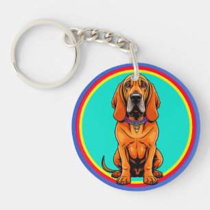 Cute Cartoon Dog with Collar Key Ring
