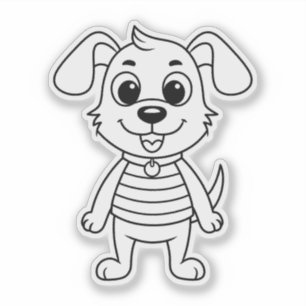 Cute Cartoon Dog with Floppy Ears Custom Die Cut