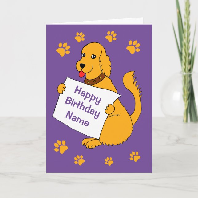 Cute Cartoon Dog with Message Card (Front)