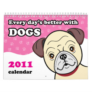 Cute Cartoon Dogs Calendar