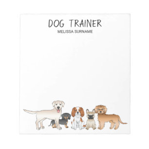 Cute Cartoon Dogs Illustration - Dog Trainer Notepad
