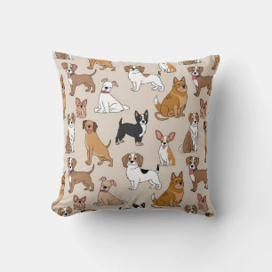 Cute Cartoon Dogs Pattern Cushion