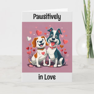 Cute Cartoon Dogs Valentine's Day Card