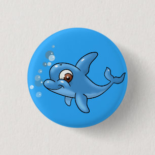 Cute Cartoon Dolphin 3 Cm Round Badge