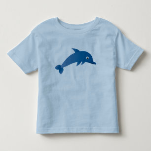 Cute cartoon dolphin blue tee shirt