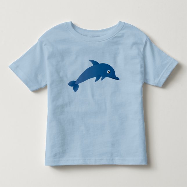 Cute cartoon dolphin blue tee shirt (Front)
