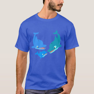 Cute Cartoon Dolphin Family T-Shirt