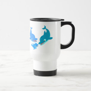 Cute Cartoon Dolphin Family Travel Mug
