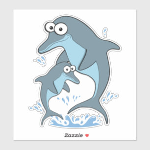 Cute Cartoon Dolphins