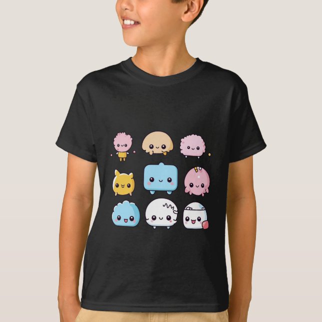 Cute Cartoon Doodle Design T-Shirt (Front)