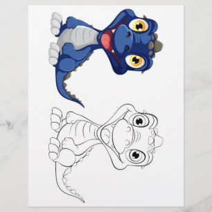 Cute Cartoon dragon colouring page