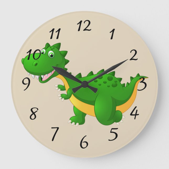 Cute cartoon Dragon Large Clock (Front)
