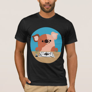 Cute Cartoon Drawing Piglet T-Shirt