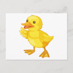 cute cartoon duck postcard