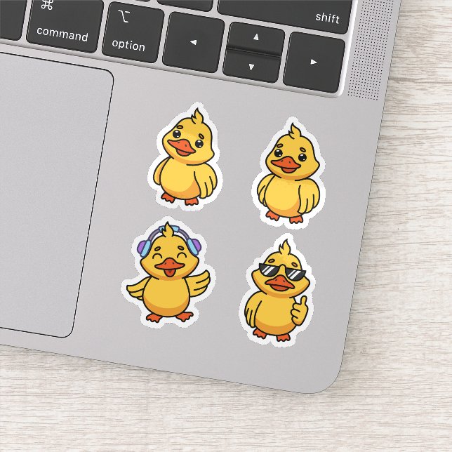 Cute cartoon ducks sticker set (Detail)