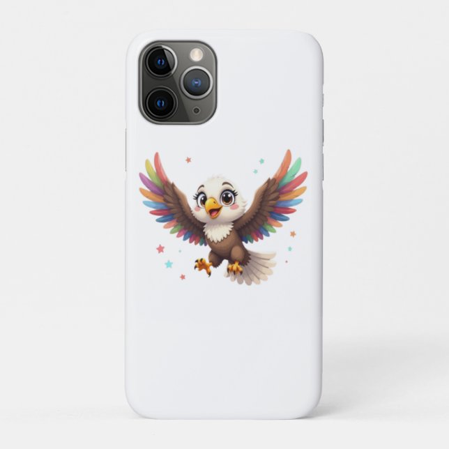 Cute Cartoon Eagle Flying – Friendly Vector Art Case-Mate iPhone Case (Back)
