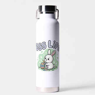Cute Cartoon Easter Bunny Egg Life Illustration Water Bottle