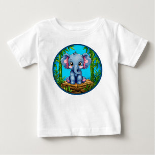 Cute Cartoon Elephant Baby Style 🐘💙✨ T-Shirt