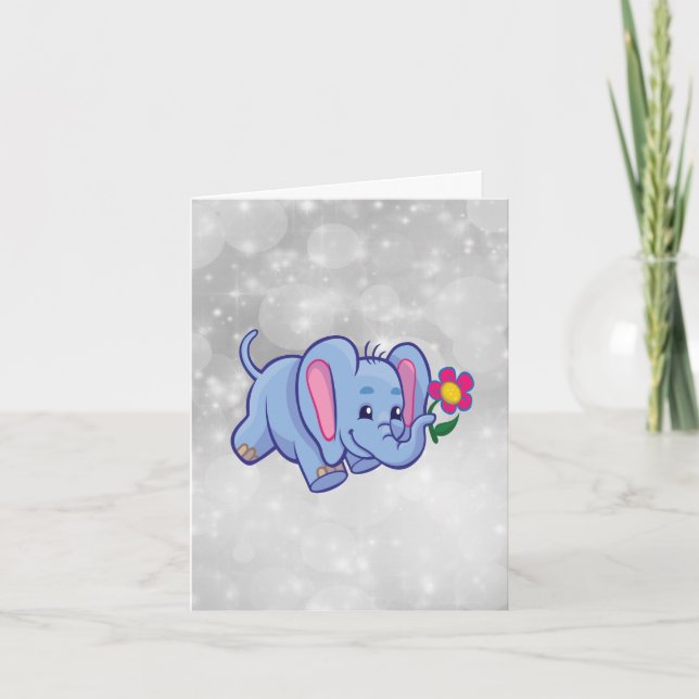 Cute cartoon elephant card (Front)