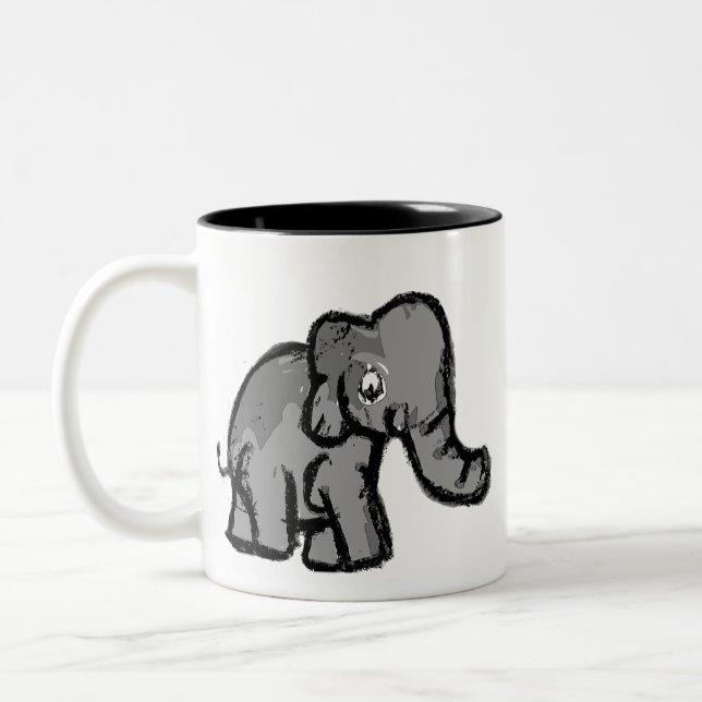 Cute Cartoon Elephant Coffee Mug for Kids  (Left)