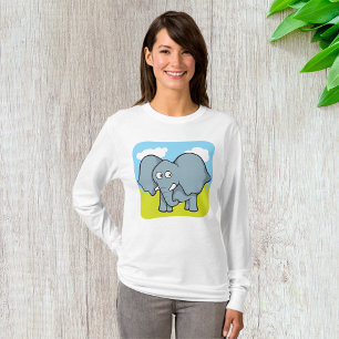 Cute Cartoon Elephant Fun Jungle Animal T-Shirt