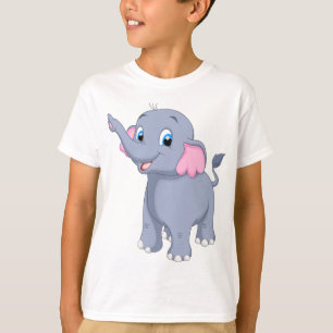 Cute Cartoon Elephant Graphic T-Shirt 
