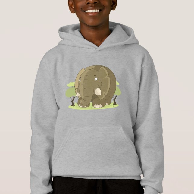 Cute Cartoon Elephant Nature Adventure Kids  (Front)