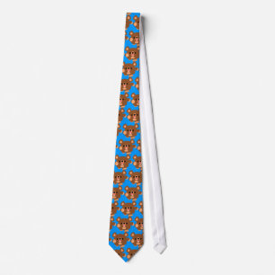 Cute Cartoon Energetic Bear Tie