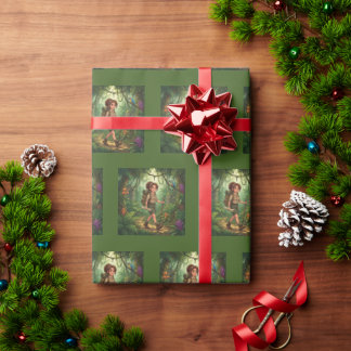 Cute Cartoon Explorer Girl in the Jungle Wrapping Paper