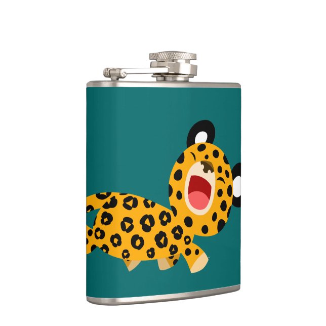 Cute Cartoon Facetious Leopard Hip Flask (Right)
