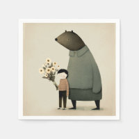 Cute cartoon fairy bear and boy. Friends Birthday