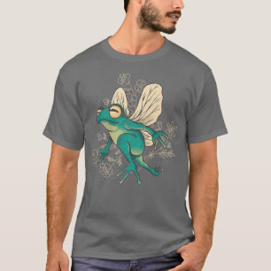 Cute Cartoon Fairy Frog With WingsCottagecore Aest T-Shirt