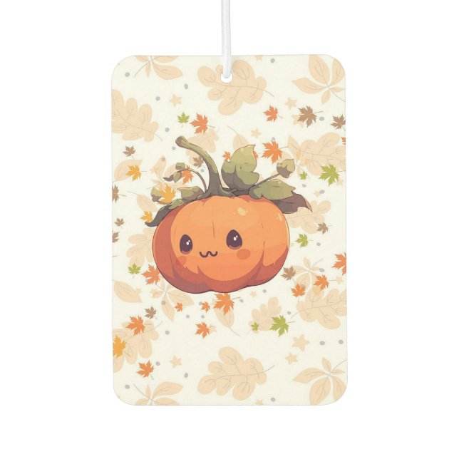 cute cartoon fall pumpkin car air freshener (Front)