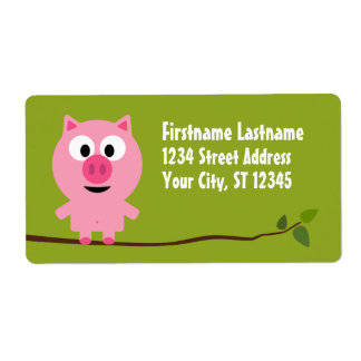 Cute Cartoon Farm Pig - Pink and Lime Green